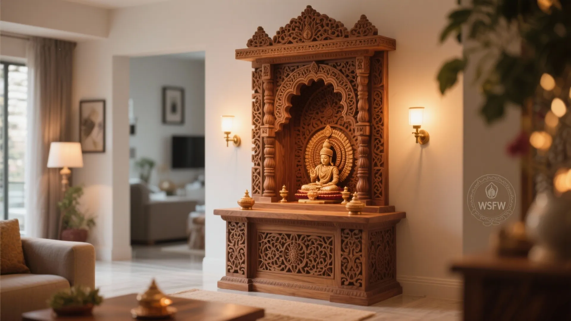 Intricately Carved Panel Backdrop