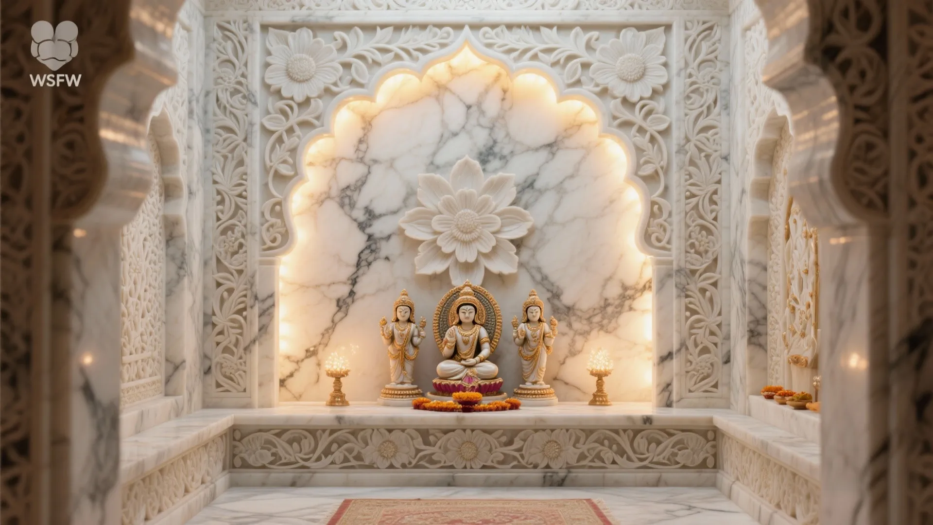 Carved Marble Backdrop