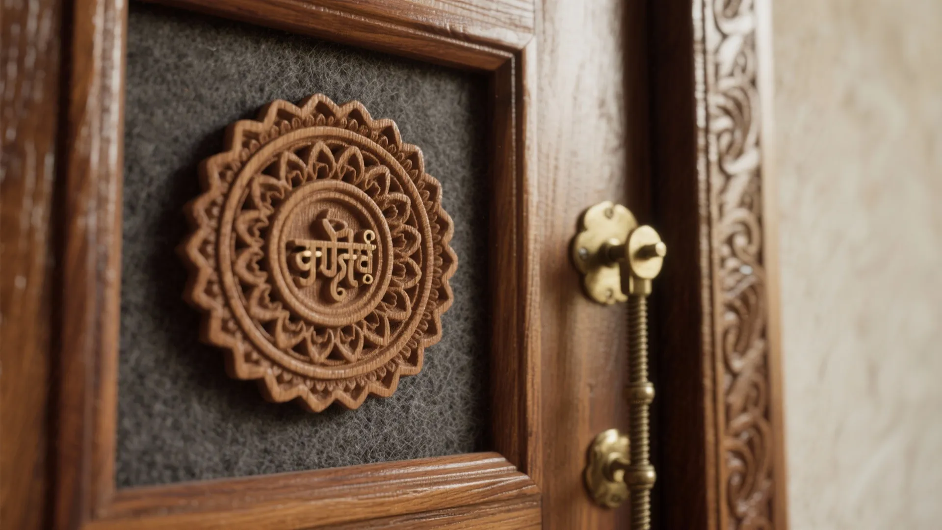 Idea 4: Solid wood with carved centerpiece and acoustic lining