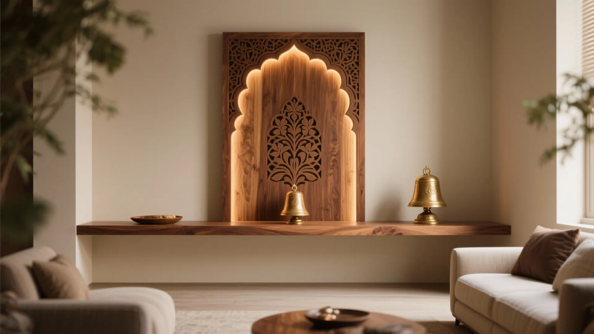Carved Wooden Back Panel as a Sacred Canvas