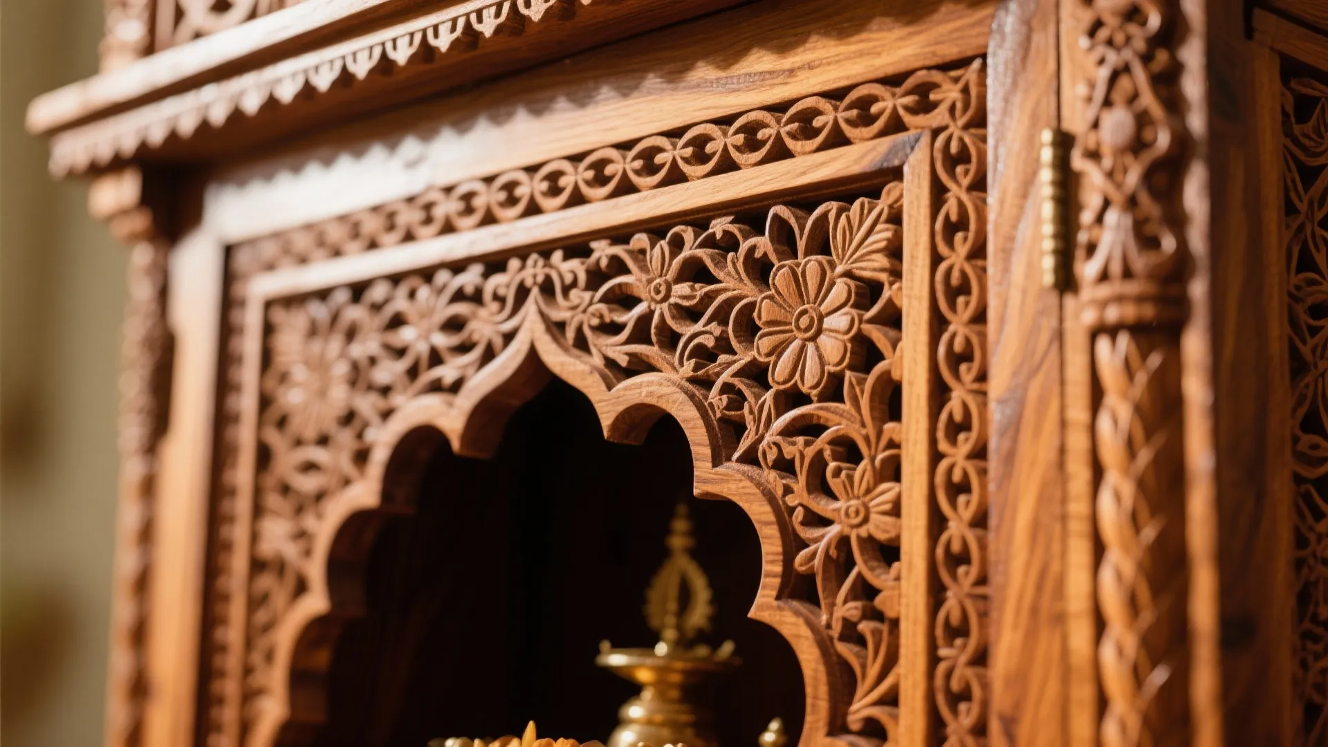 Intricately Carved Pooja Cabinet