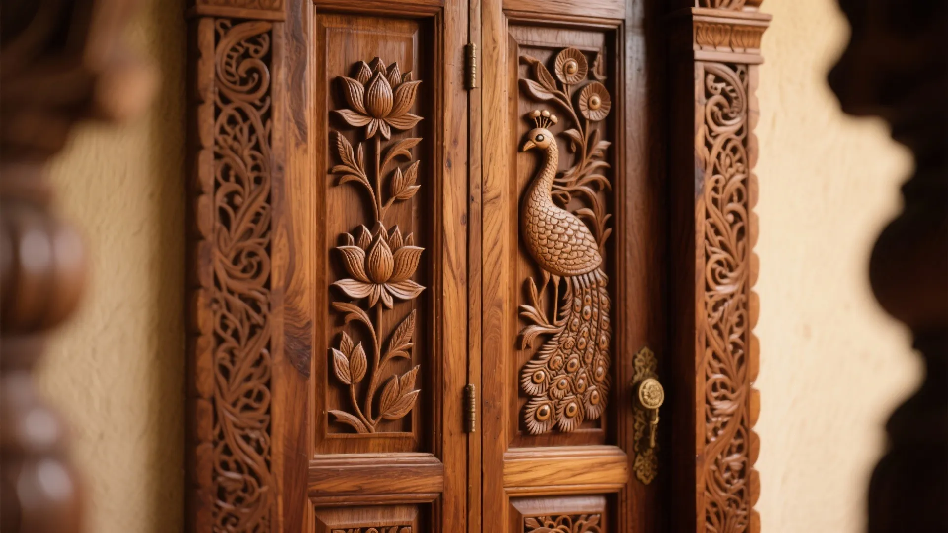 Traditional Carved Wooden Door