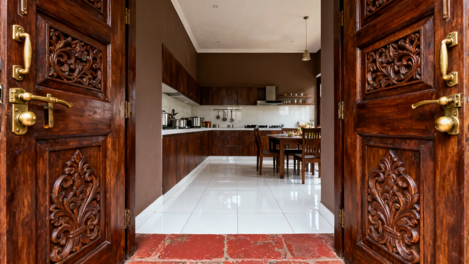 Classic Two-Leaf Entrance with Carved Panels