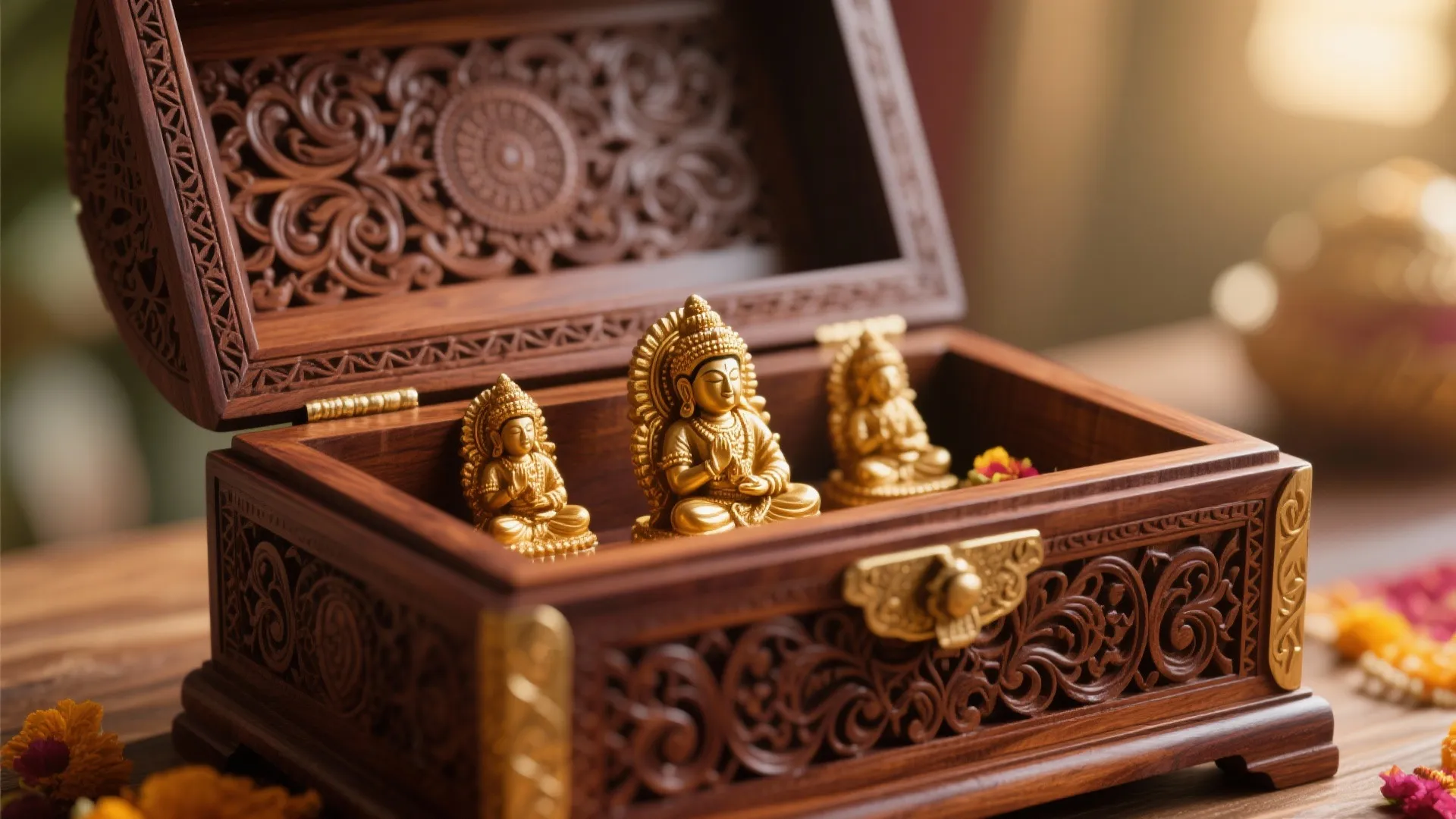 Carved Traditional Pooja Box