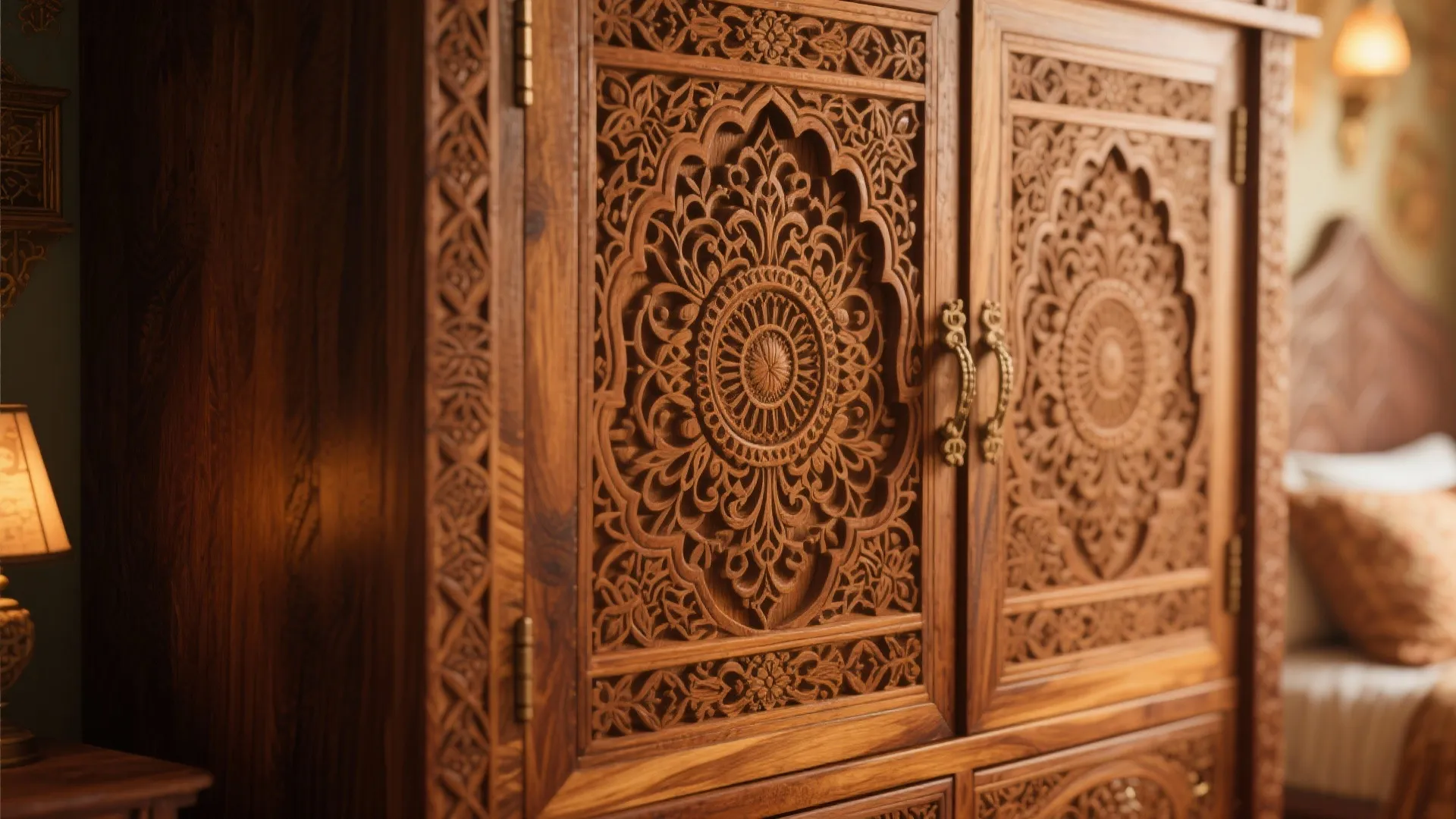 Traditional Wooden Carved Almirah