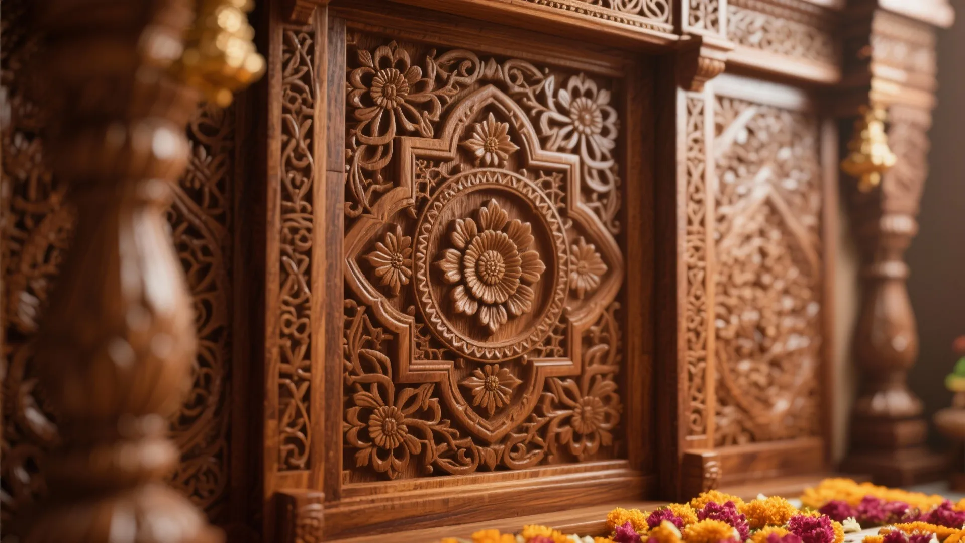 Carved Wooden Backdrop