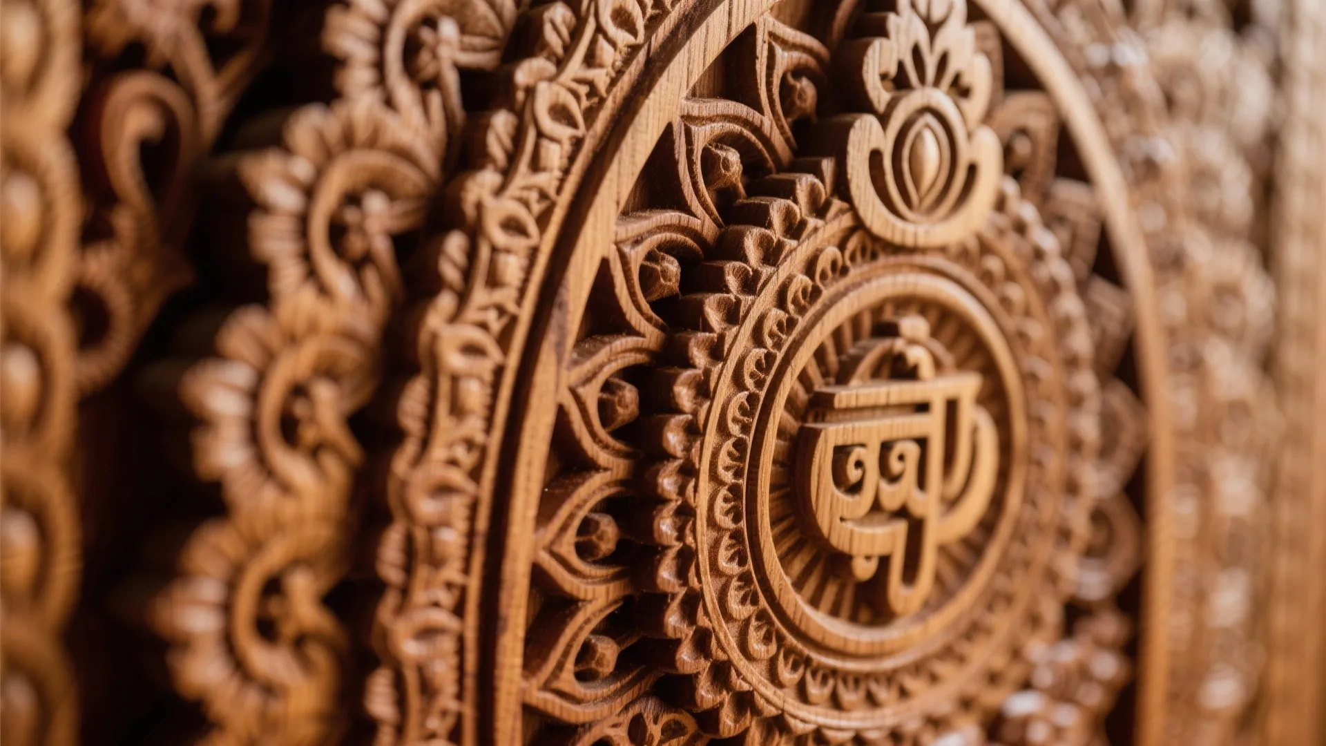 Intricately Carved Wooden Mandir