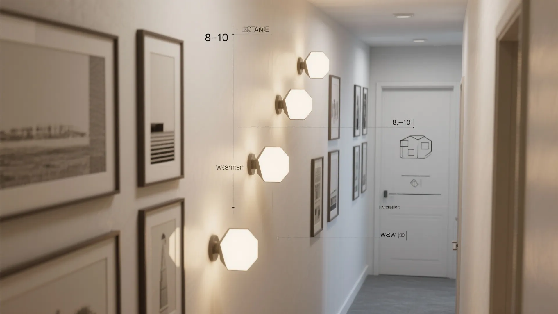 2) Asymmetric Cascade for a Gallery Wall