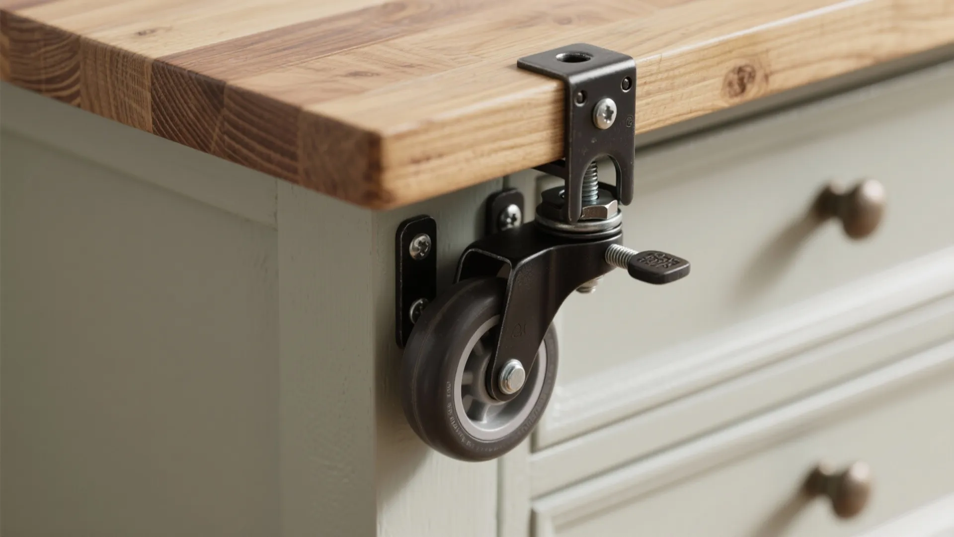 Flip a vintage dresser into a rolling island