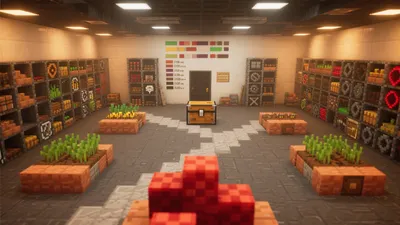Minecraft-Inspired Storage Room Design