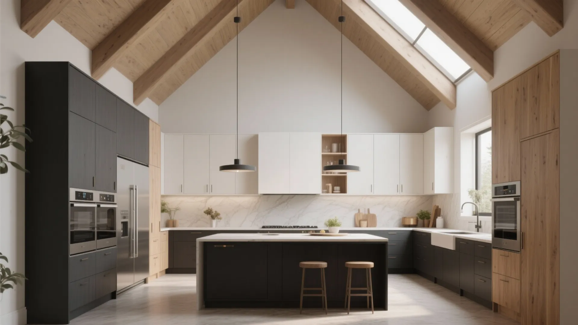 5. Two-Tone Cabinetry to Anchor the Space