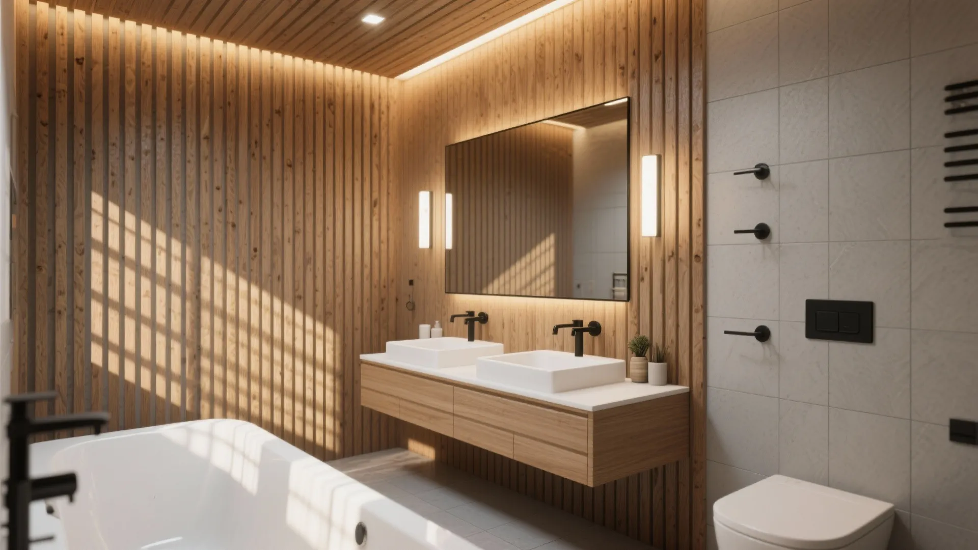 Slatted Wood Walls or Ceilings for Texture