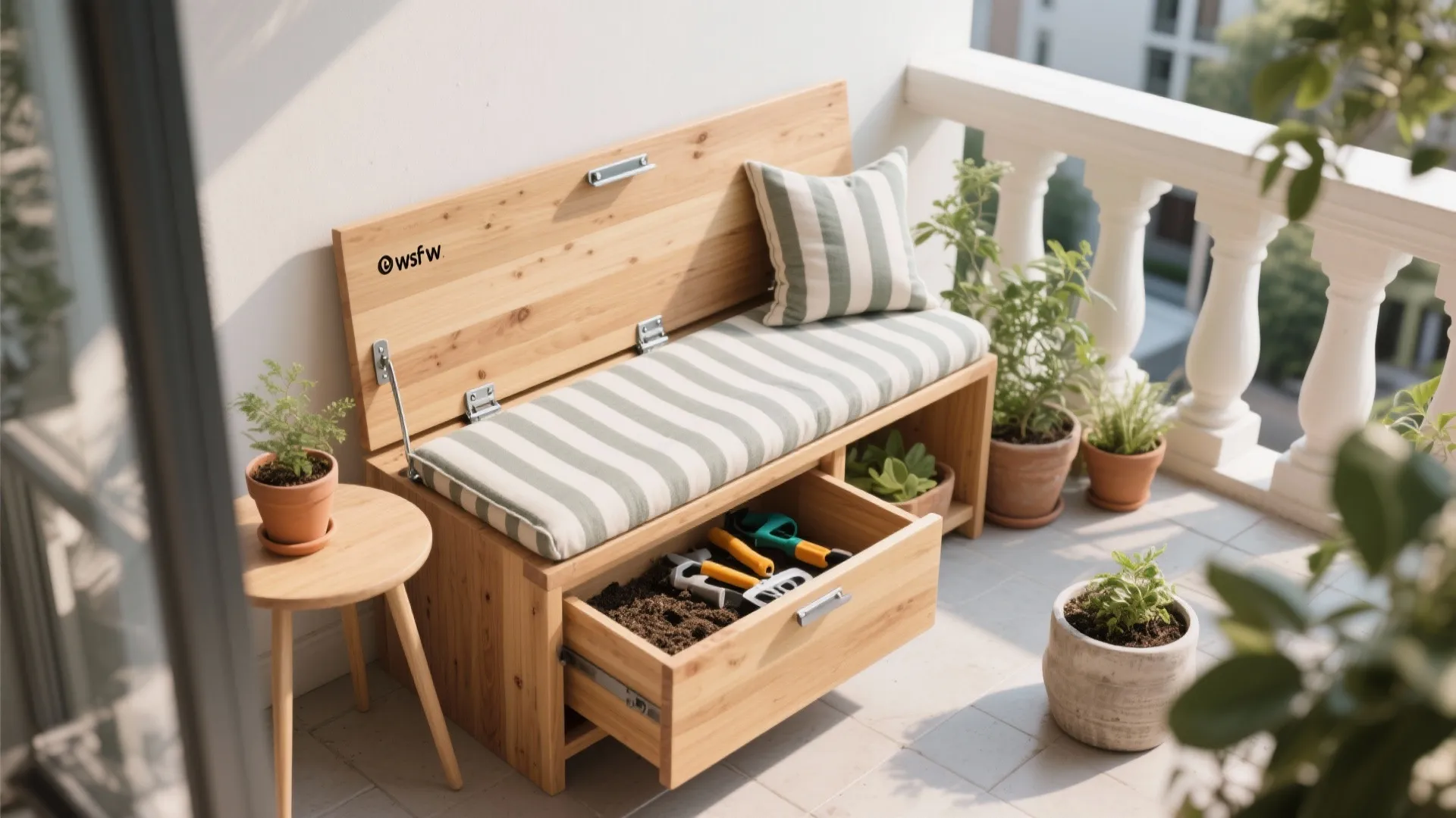 Compact Seating with Hidden Storage