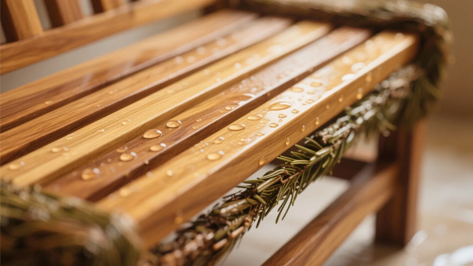 Cedar and teak for warm spa tones