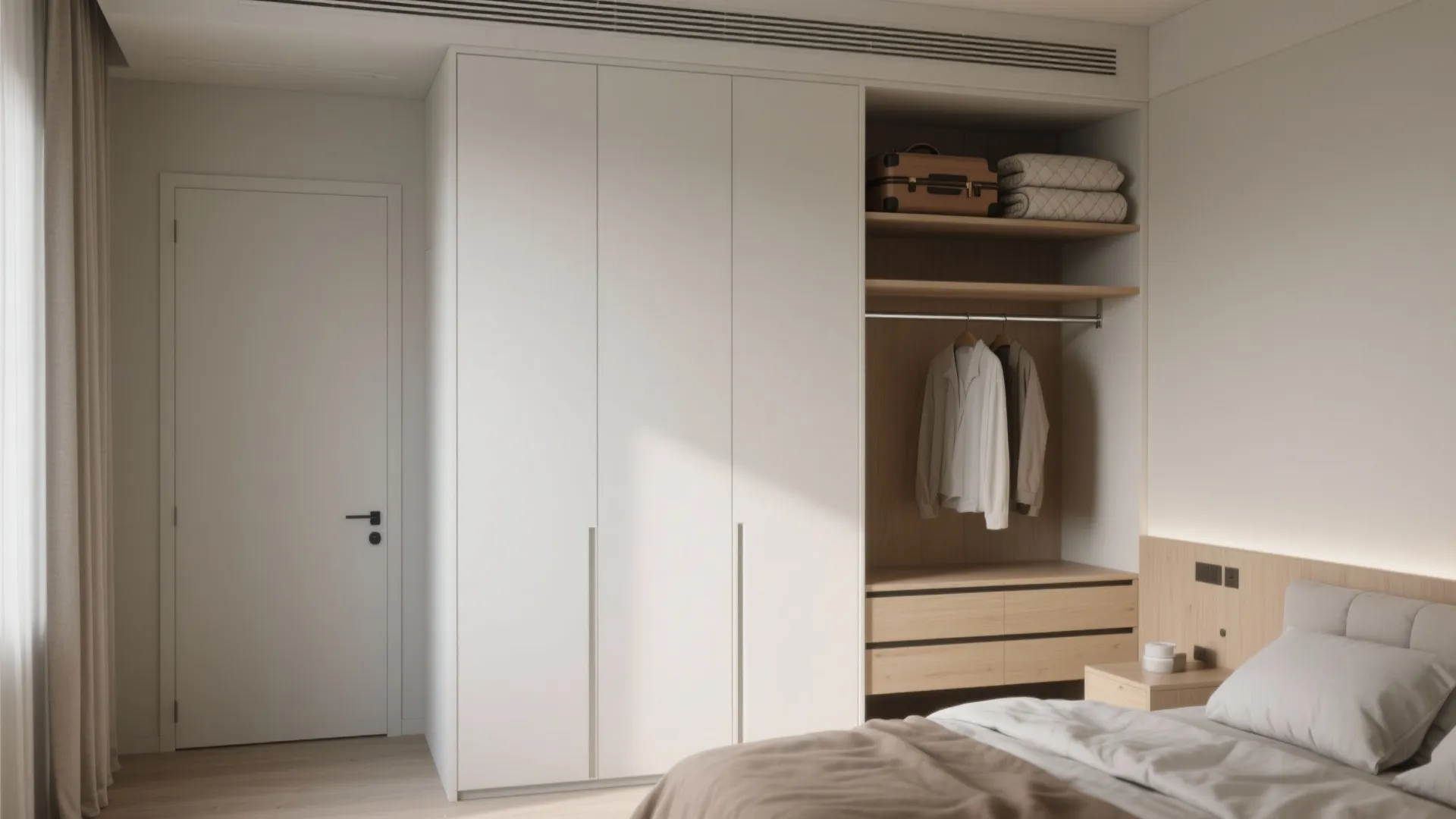 Floor-to-ceiling wall cupboards