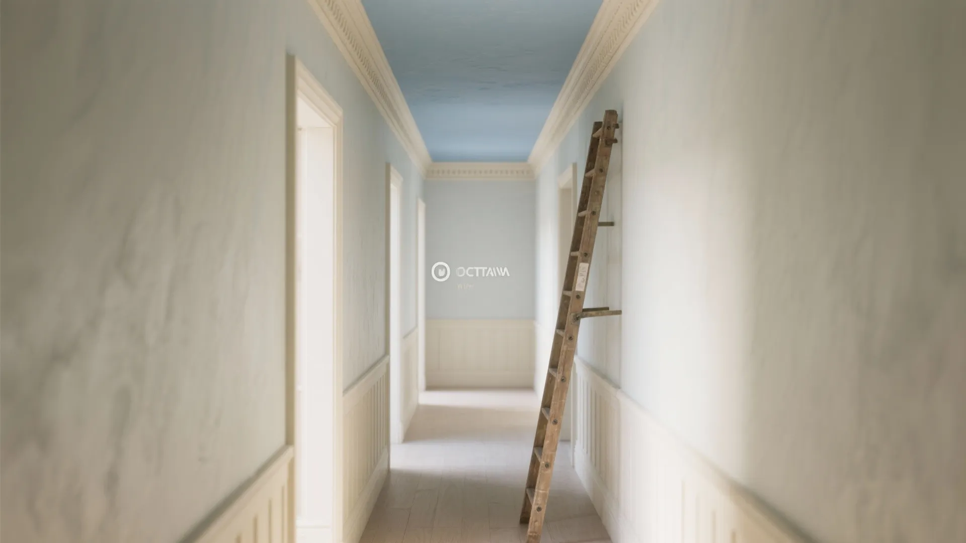 2. Ceiling as an accent in narrow hallways