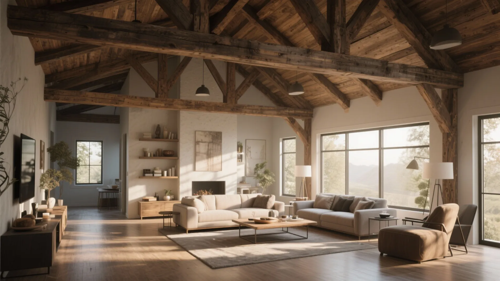 8. Ceiling Beams or Paneling