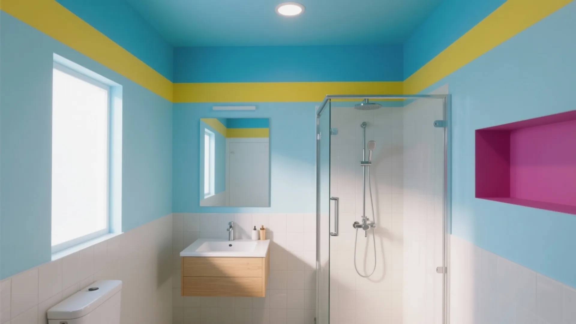 Graphic Pop Ceiling and Color Blocking