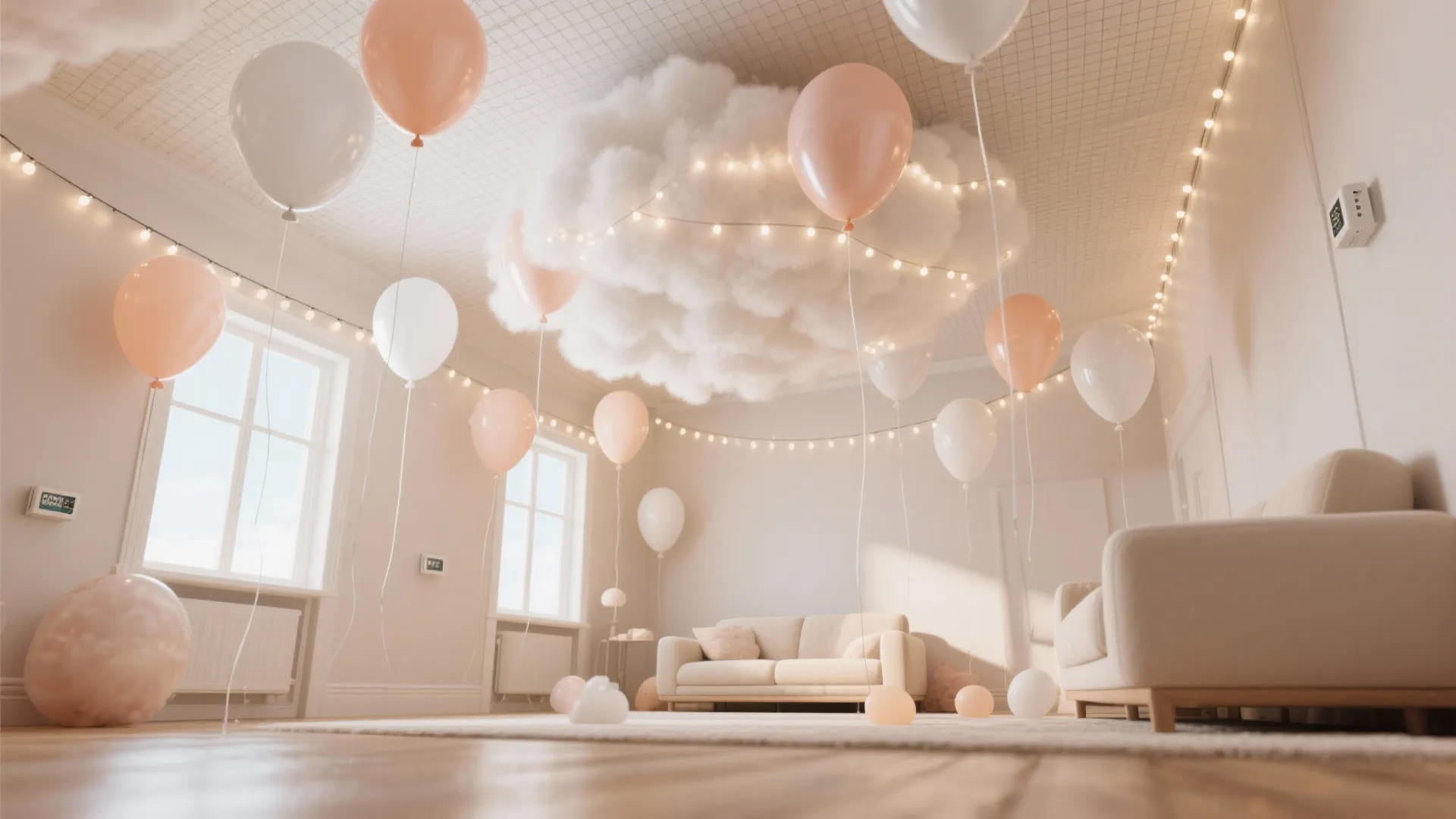 Ceiling Balloon Clouds With Gentle Lights