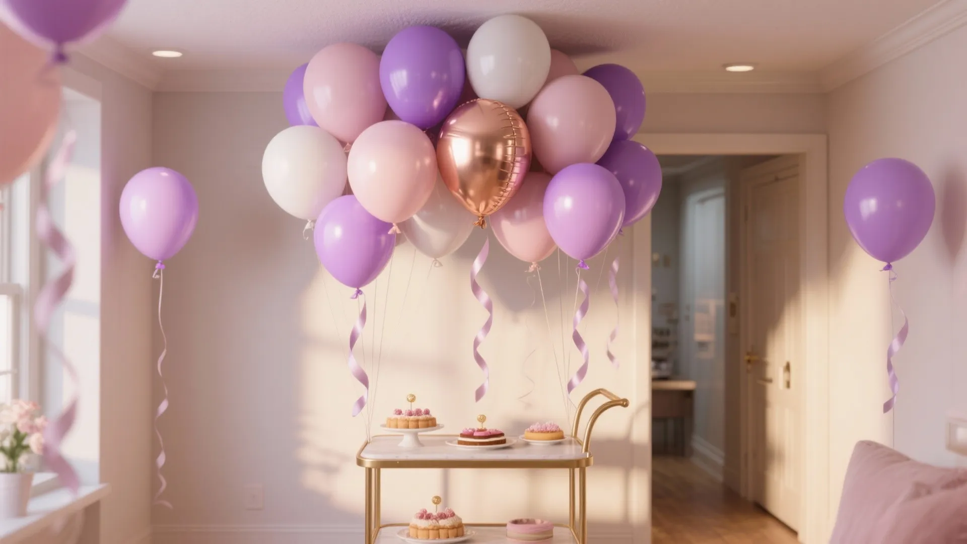 Petite Ceiling Clusters over a Dessert Cart