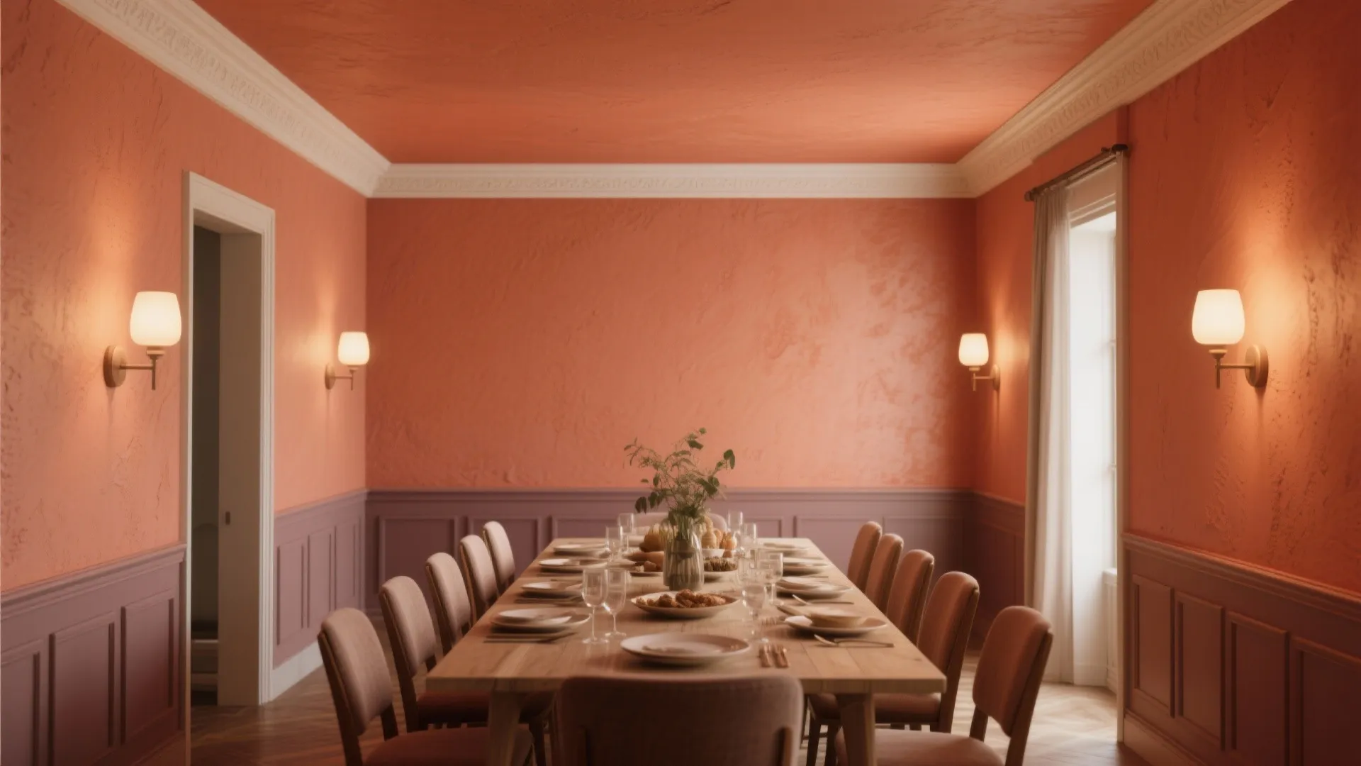 5. Ceiling Continuation: Extend Upper Color to Ceiling