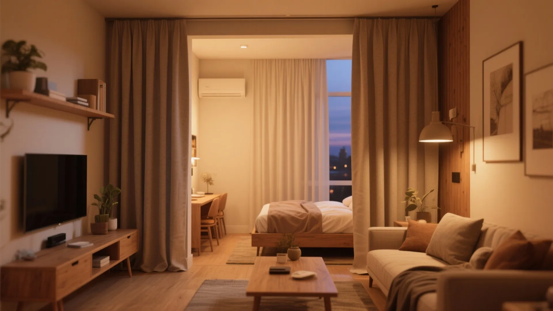 10. Ceiling-Mounted Curtains