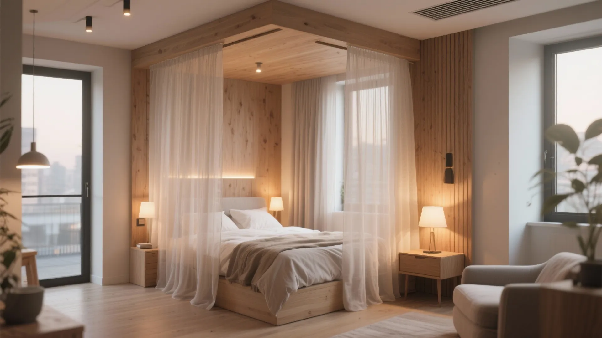 Ceiling-mounted Curtains