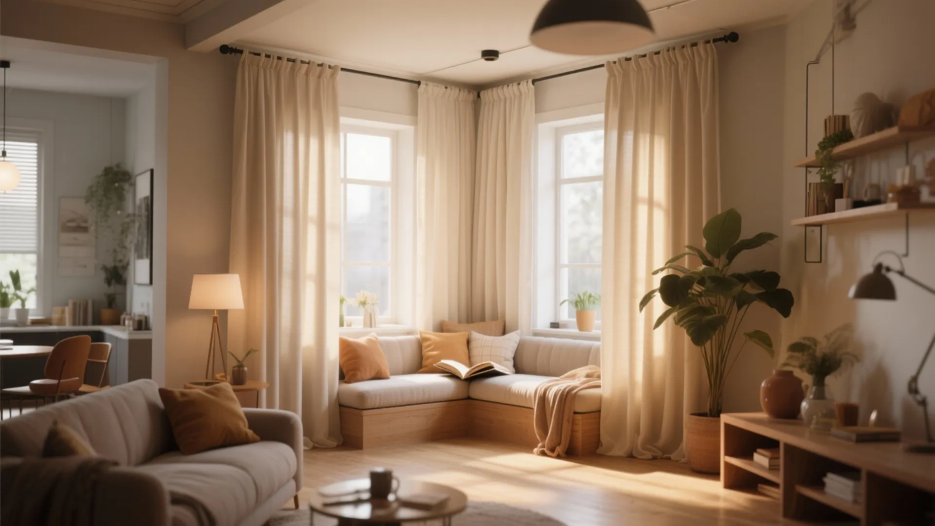 Ceiling-Mounted Curtains