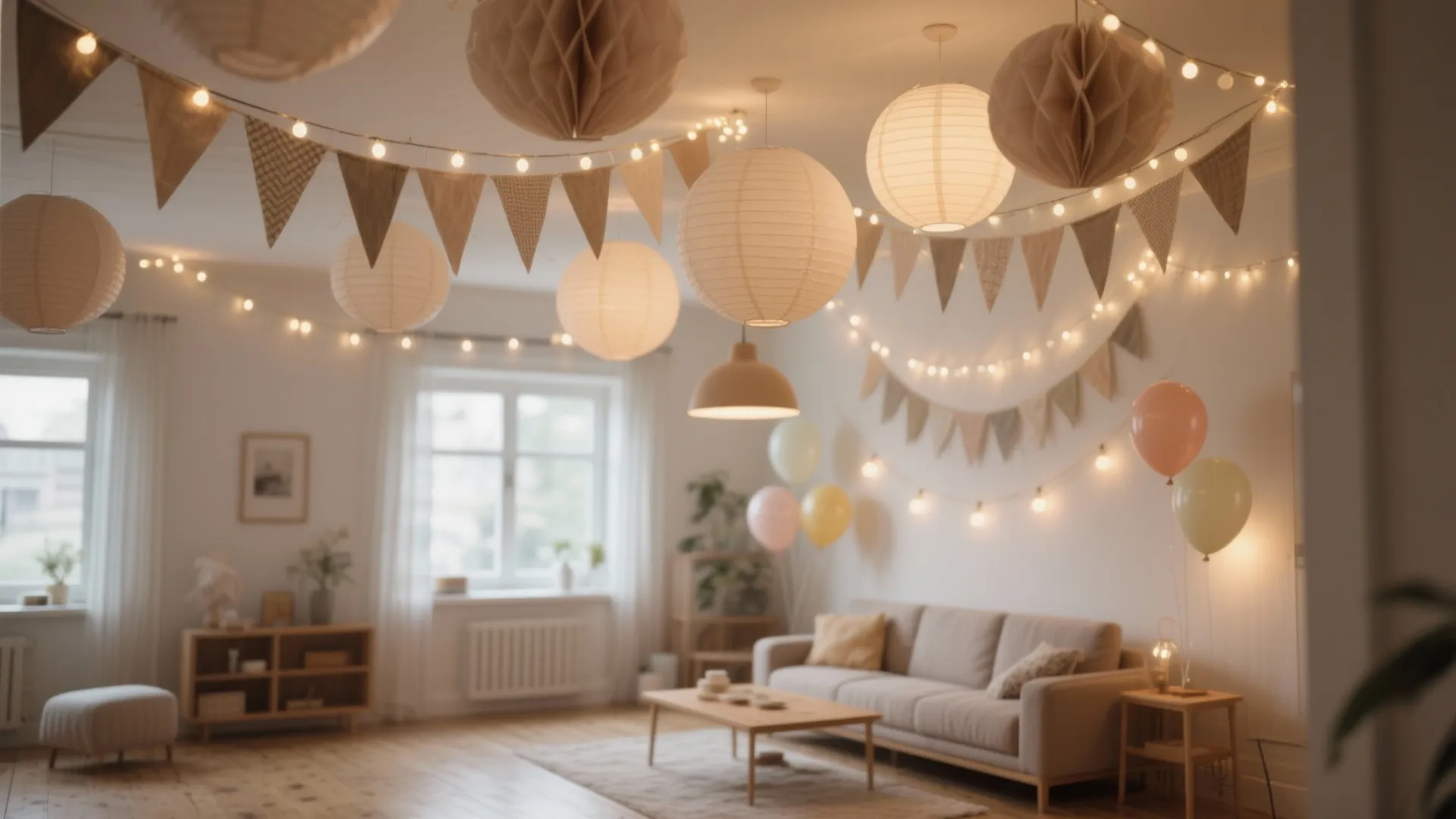 Ceiling Magic: Balloons, Lanterns, and Light