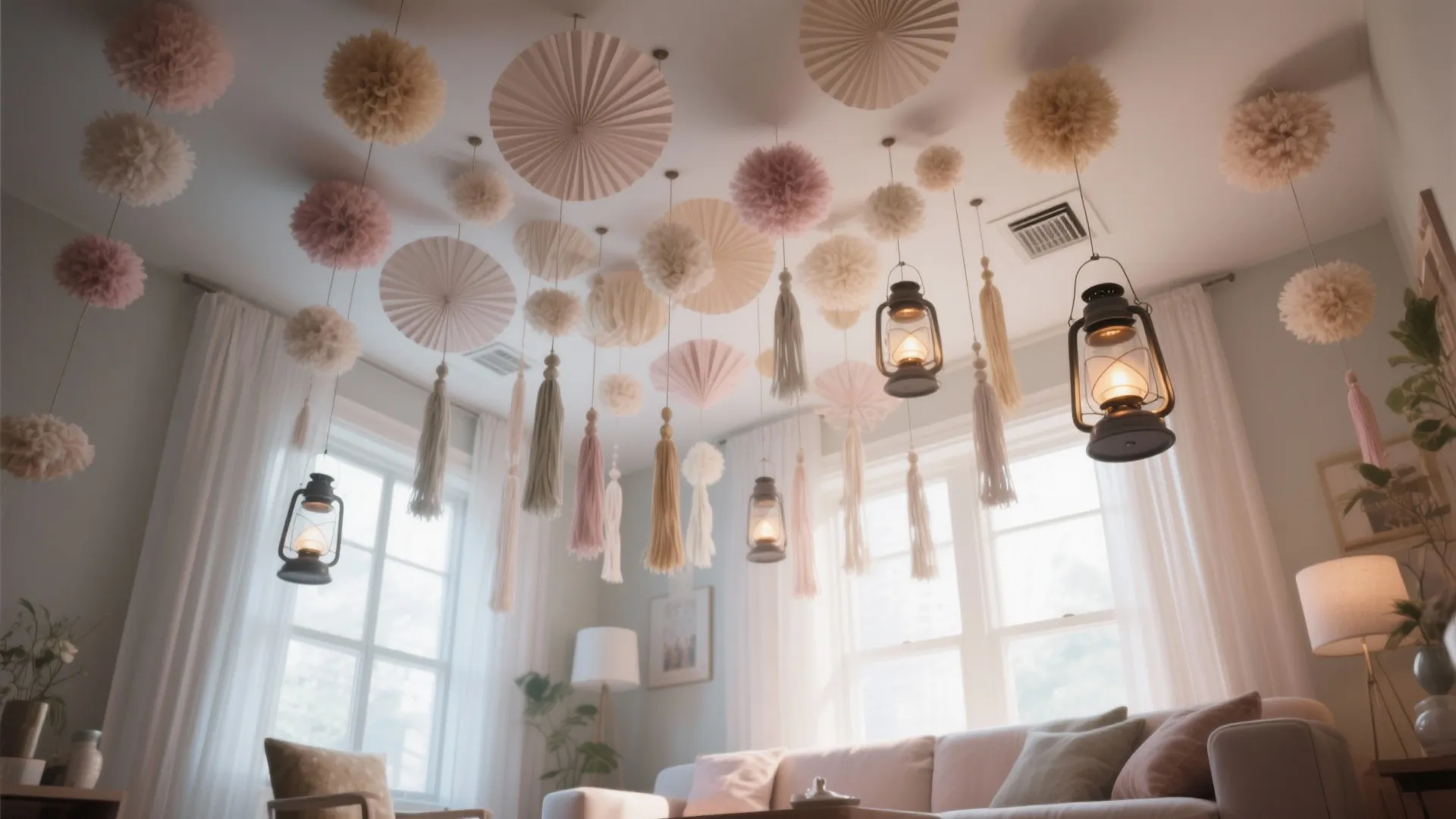 4. Ceiling decor that draws the eye up