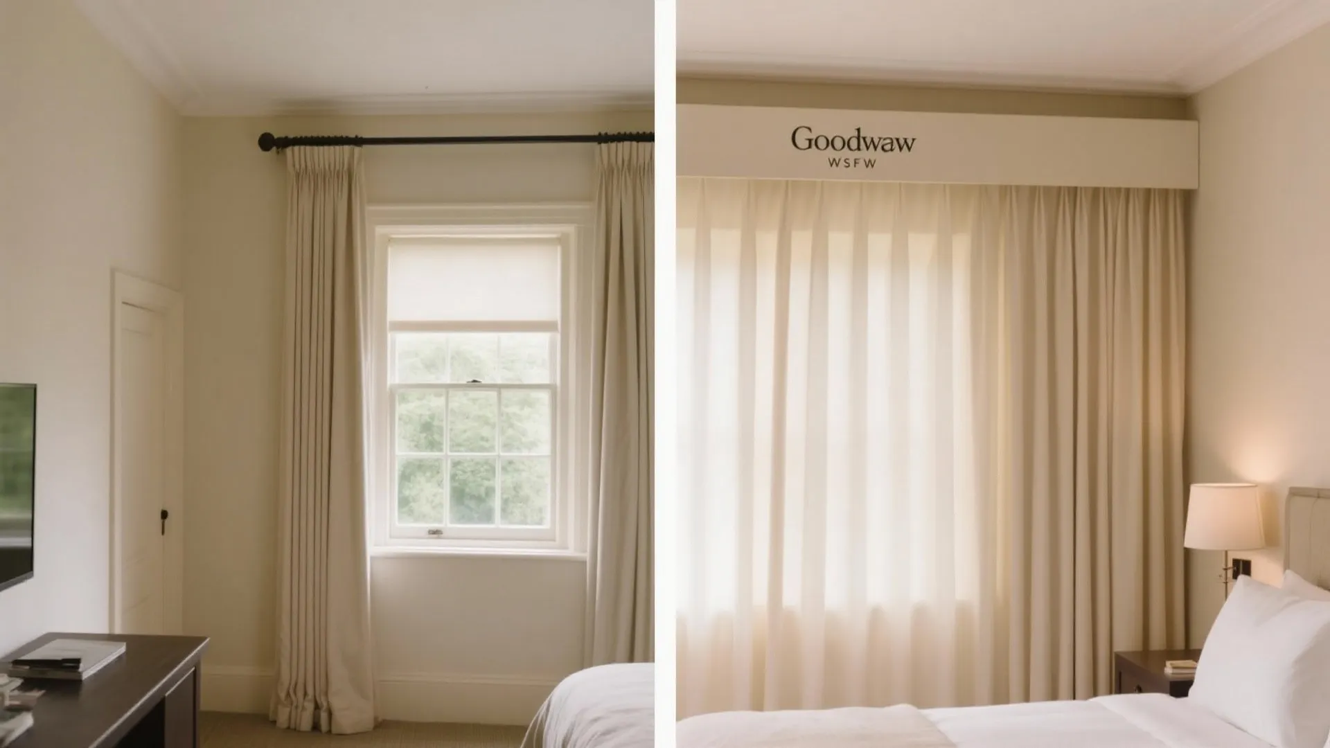 Ceiling-Mounted, Wall-to-Wall Drapery to Stretch the Room