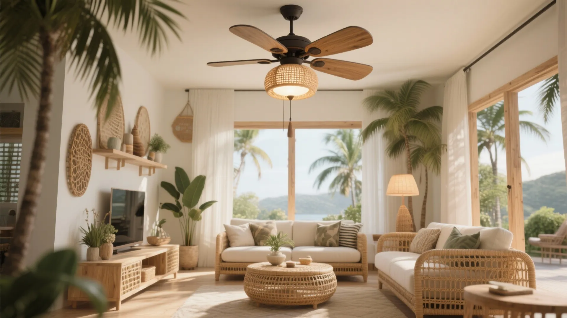 7. Ceiling Fan with Integrated Light