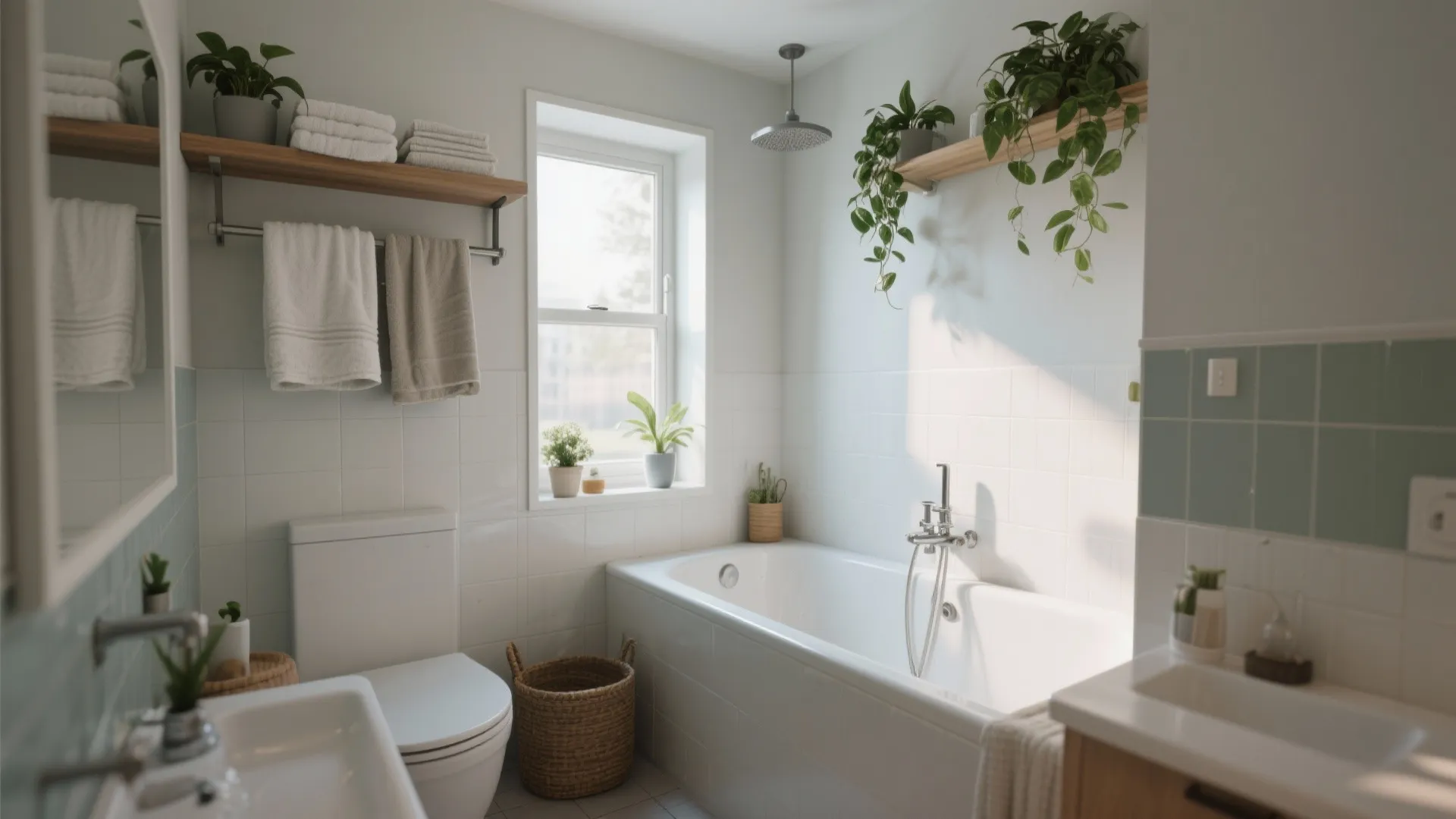 7. Ceiling-Mounted Hanging Bar