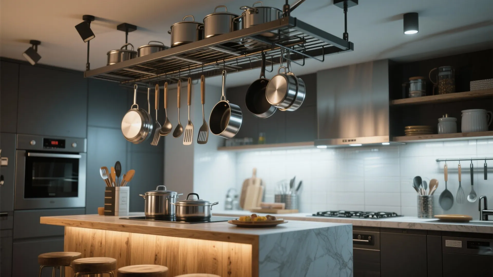 Ceiling-Mounted Hanging Racks