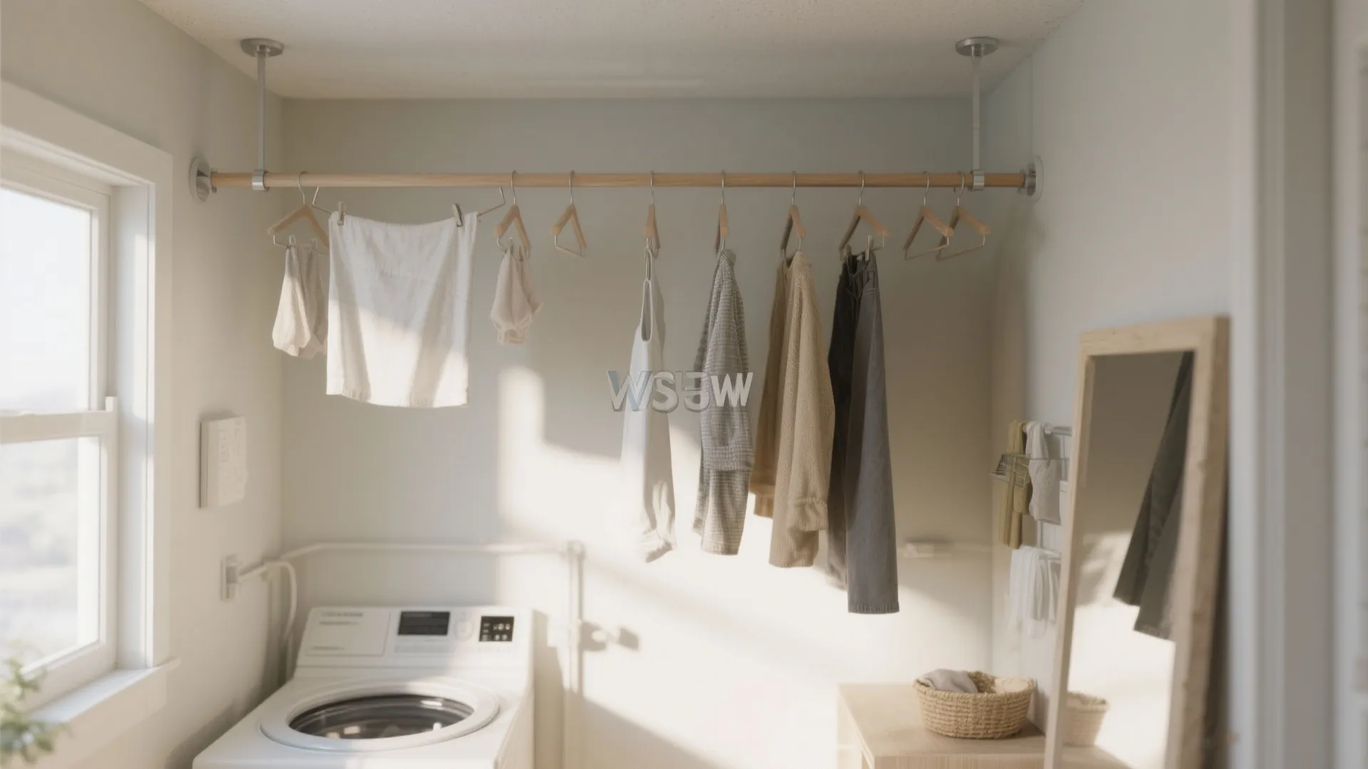 10. Ceiling-Mounted Hanging Rod