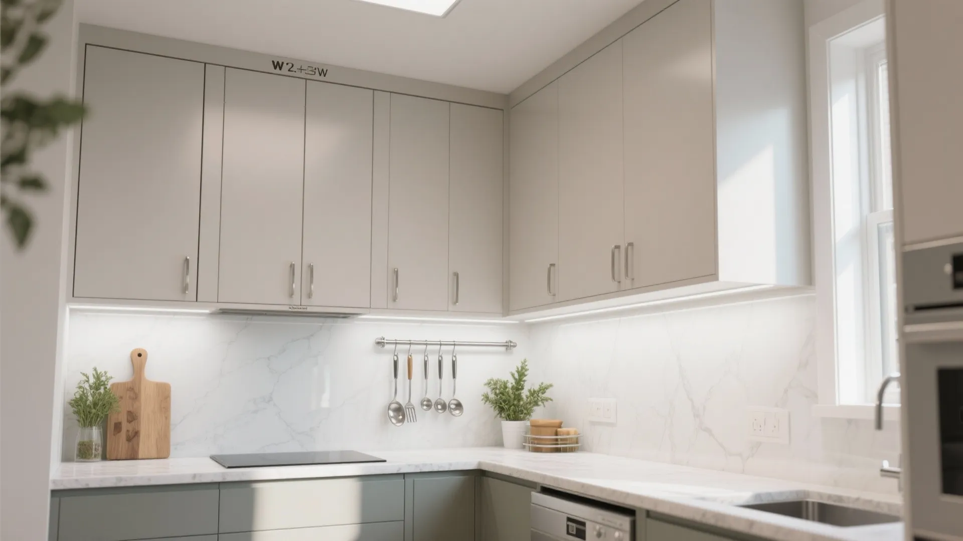 Vertical Zoning: Ceiling-High Cabinets + Rail System