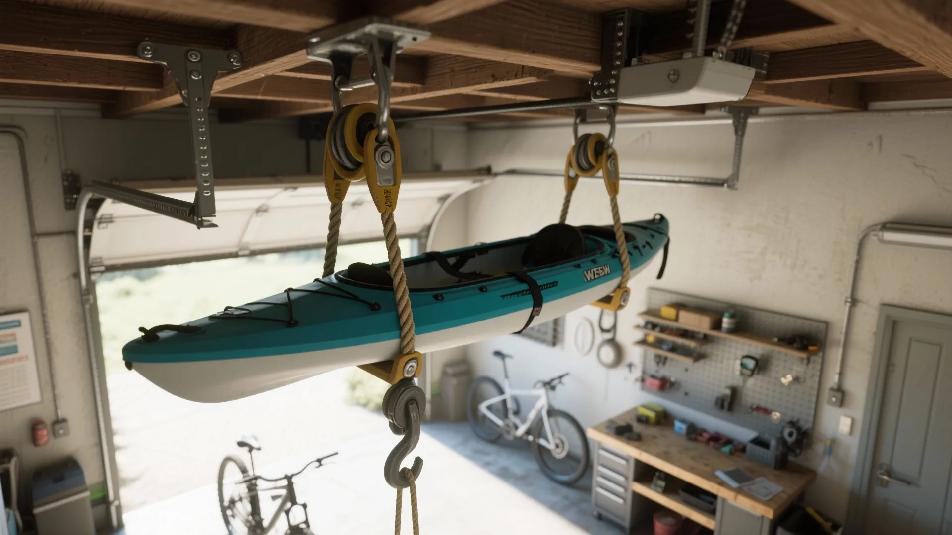 2. Ceiling Hoist System for Small Garages