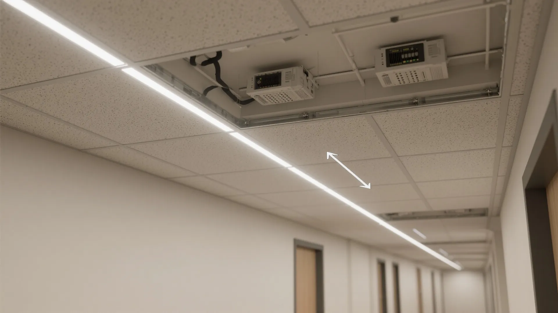 PVC ceiling panels with integrated LED channels