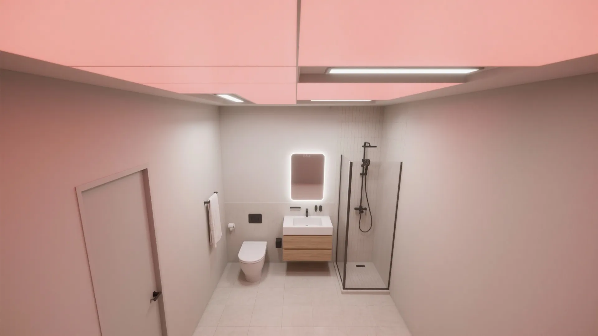 Color Pop Ceilings with Low-Profile Lighting