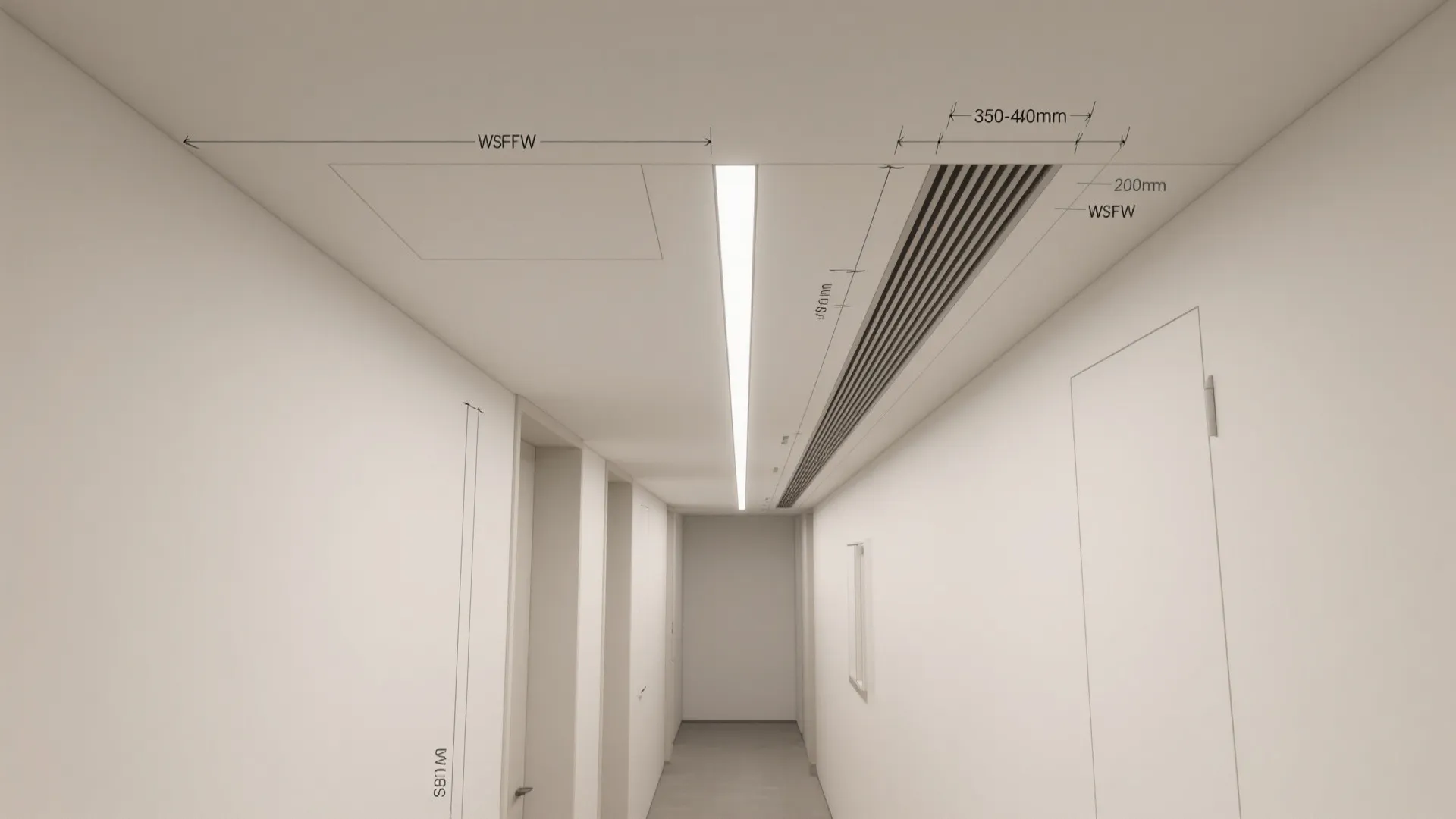 3) Linear Slot Diffuser + LED Line Integration