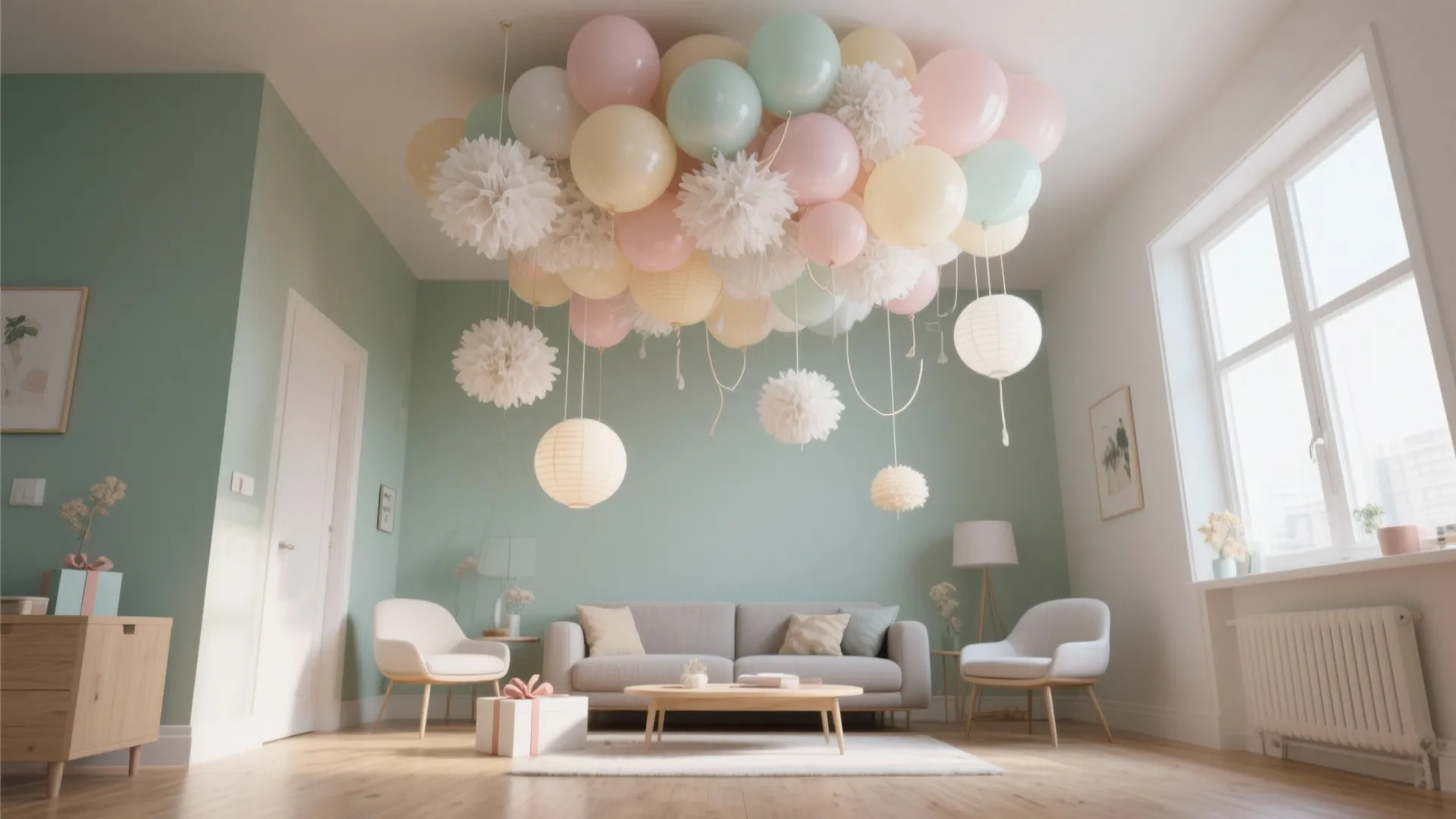 Ceiling-high magic: float the decor, free the floor