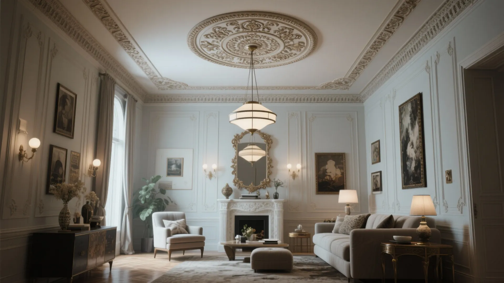 7. Intricate Ceiling Medallions