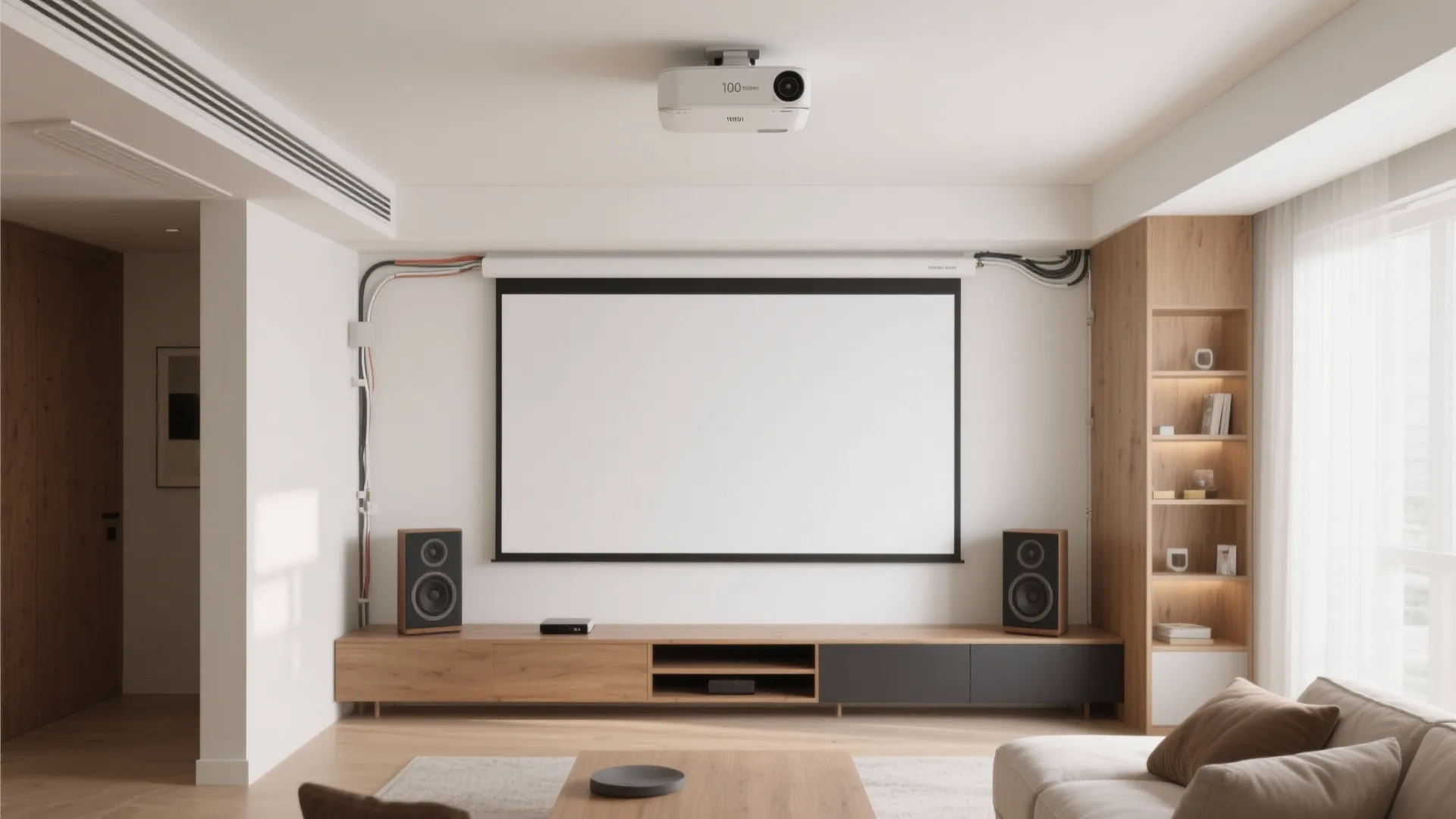 2) Low-Profile Ceiling Mount with Clean Cable Lines