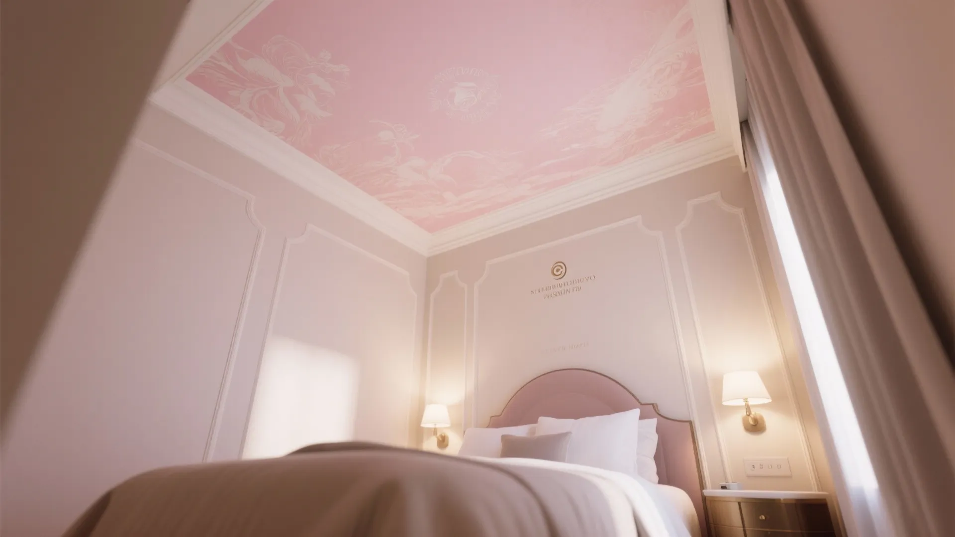 5. Ceiling Color or Soft Murals for Visual Interest