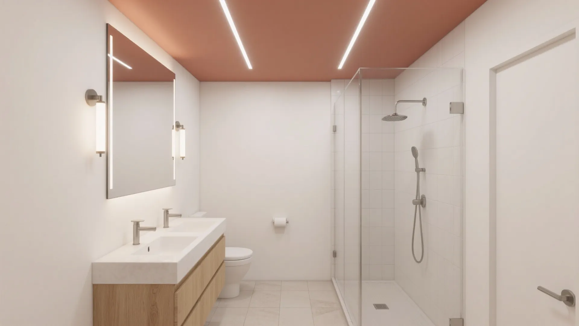 Color Pop Ceilings with Low-Profile Lighting