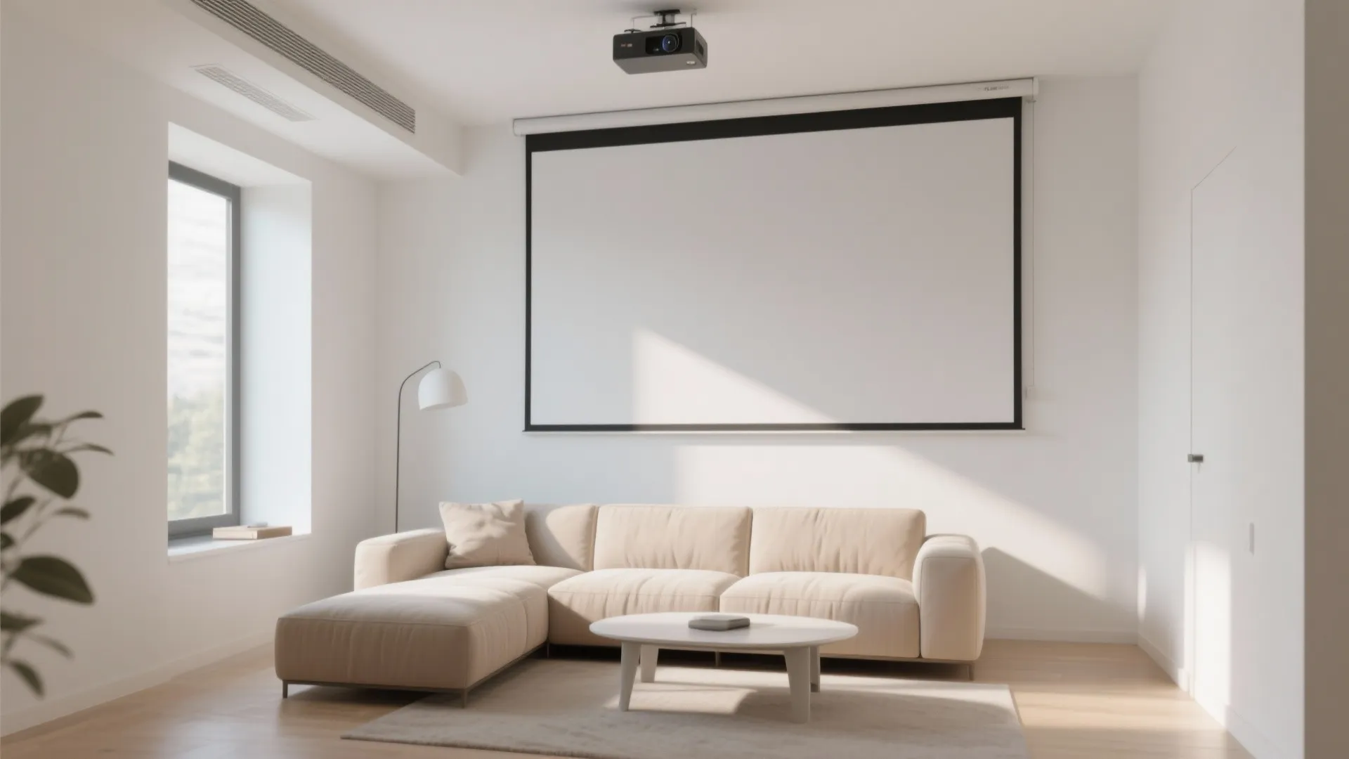 1. Ceiling-Mounted Pull-Down Screen