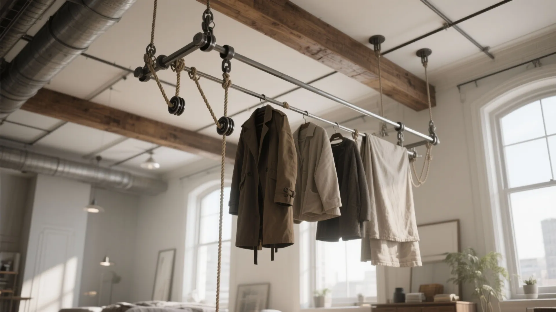 3. Ceiling-mounted pulley systems