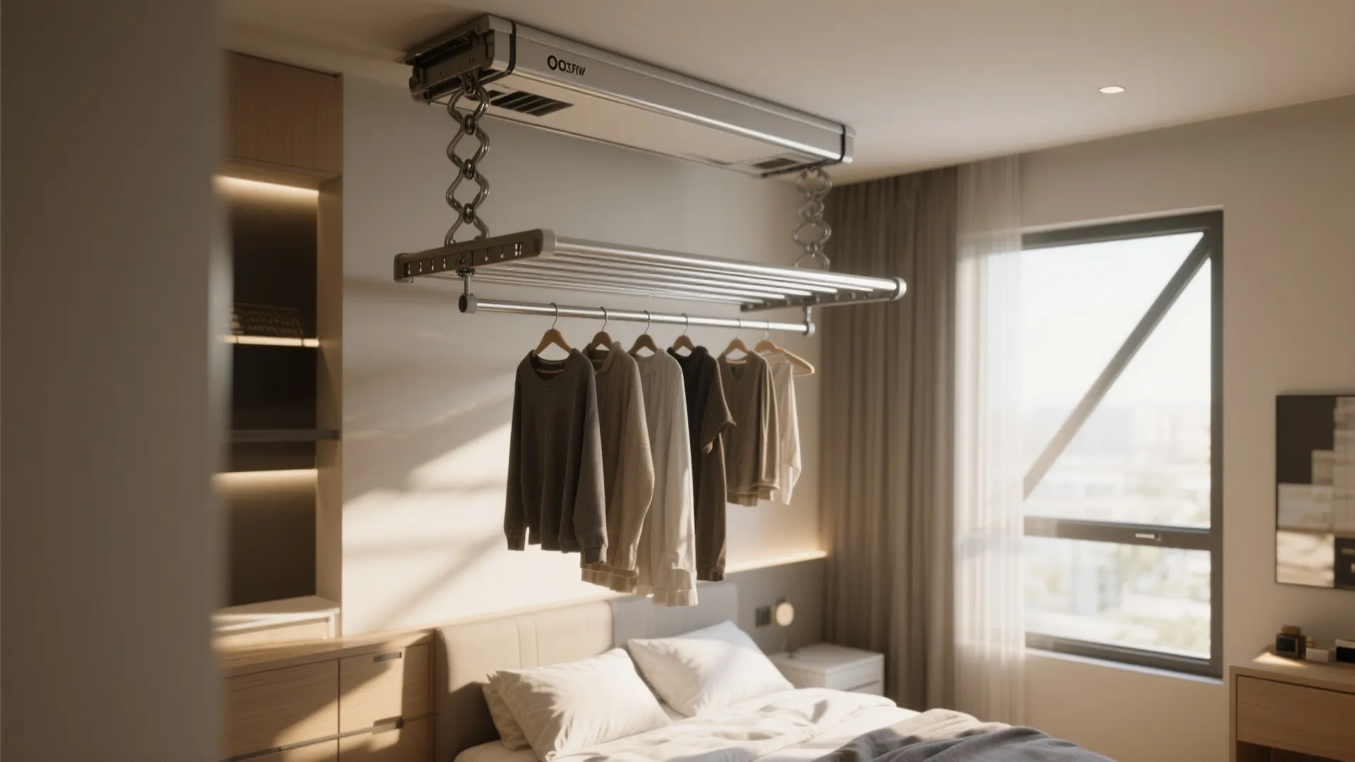 1. Ceiling-Mounted Retractable Racks