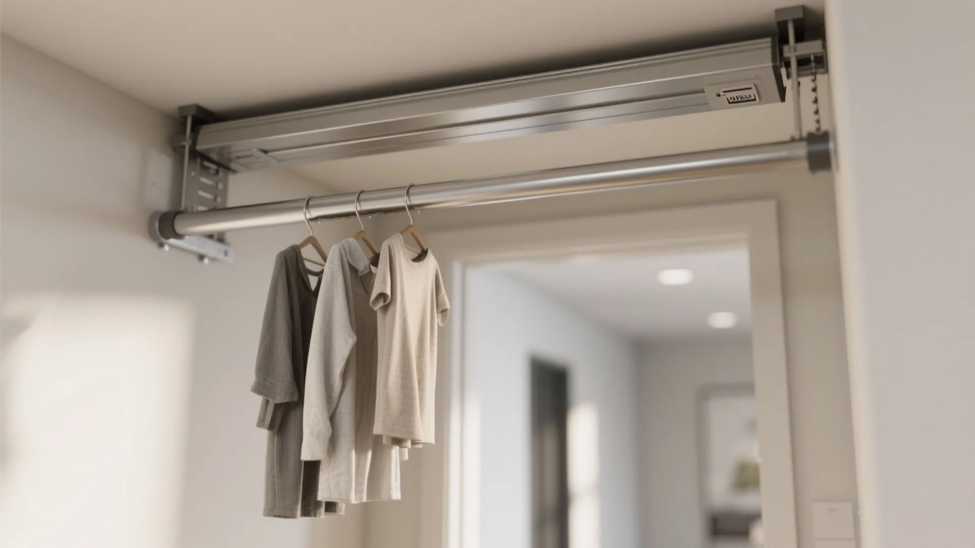 1. Ceiling-Mounted Retractable Rod