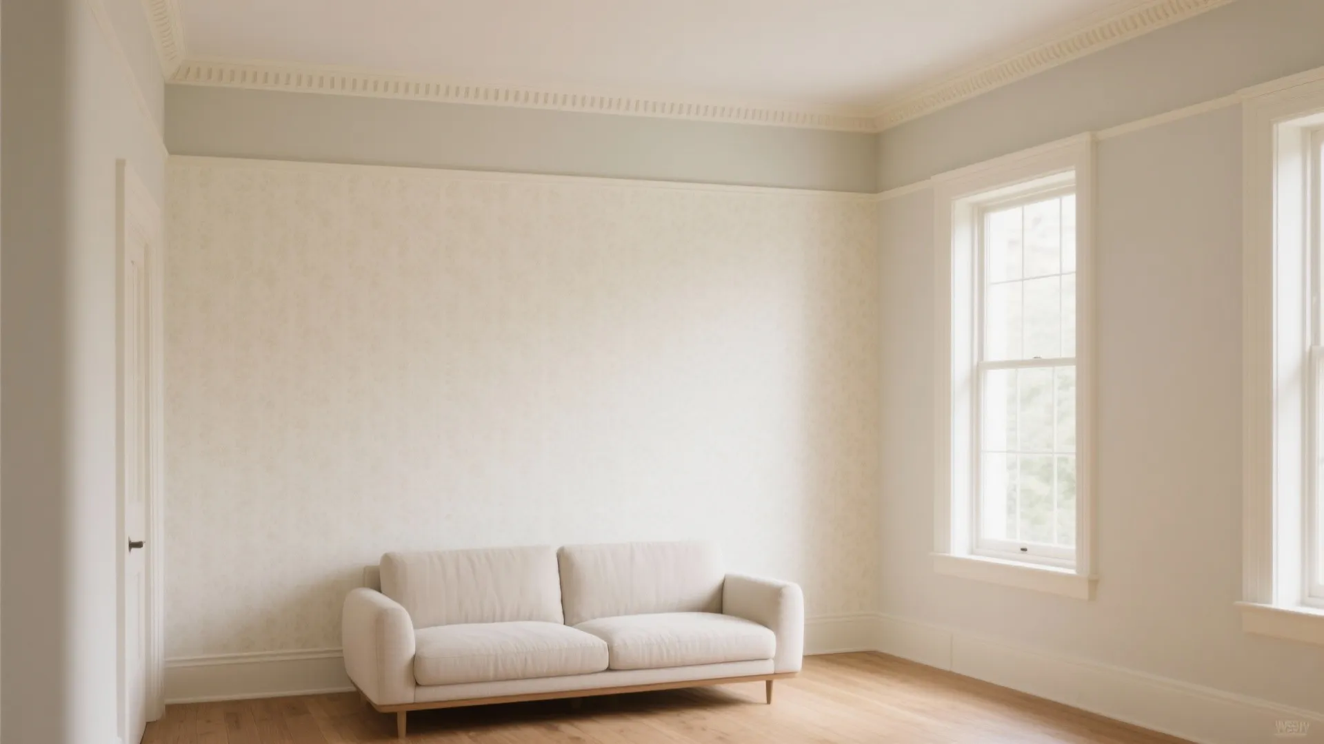 Ceiling-Line Slim Border to Lift the Room